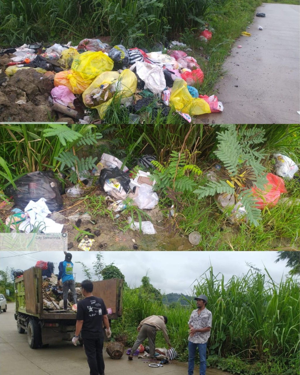 DLH Samarinda dan Warga Bersihkan Sampah Bayangan Bukit Sempaja Selatan