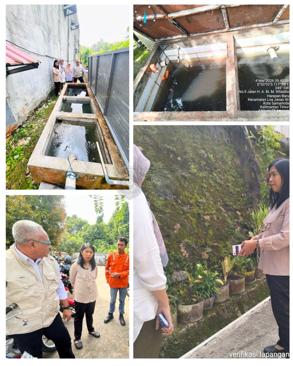 Verifikasi Lapangan Perpanjangan Izin Pembuangan Air Limbah (Pemenuhan Baku Mutu Air Limbah) dalam rangka permohonan dari PT. Carsurin Tbk. Cabang Samarinda
