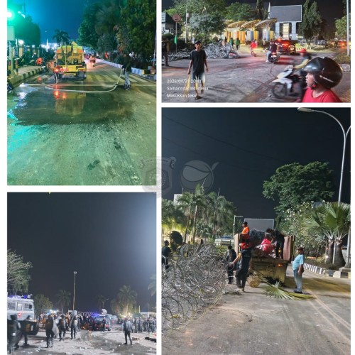 DLH Samarinda Bersihkan Area Kantor Gubernur Kaltim Pasca Demonstrasi