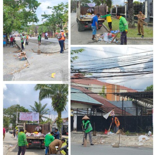 DLH Samarinda Bersihkan Area DPRD Kaltim Pasca Demonstrasi