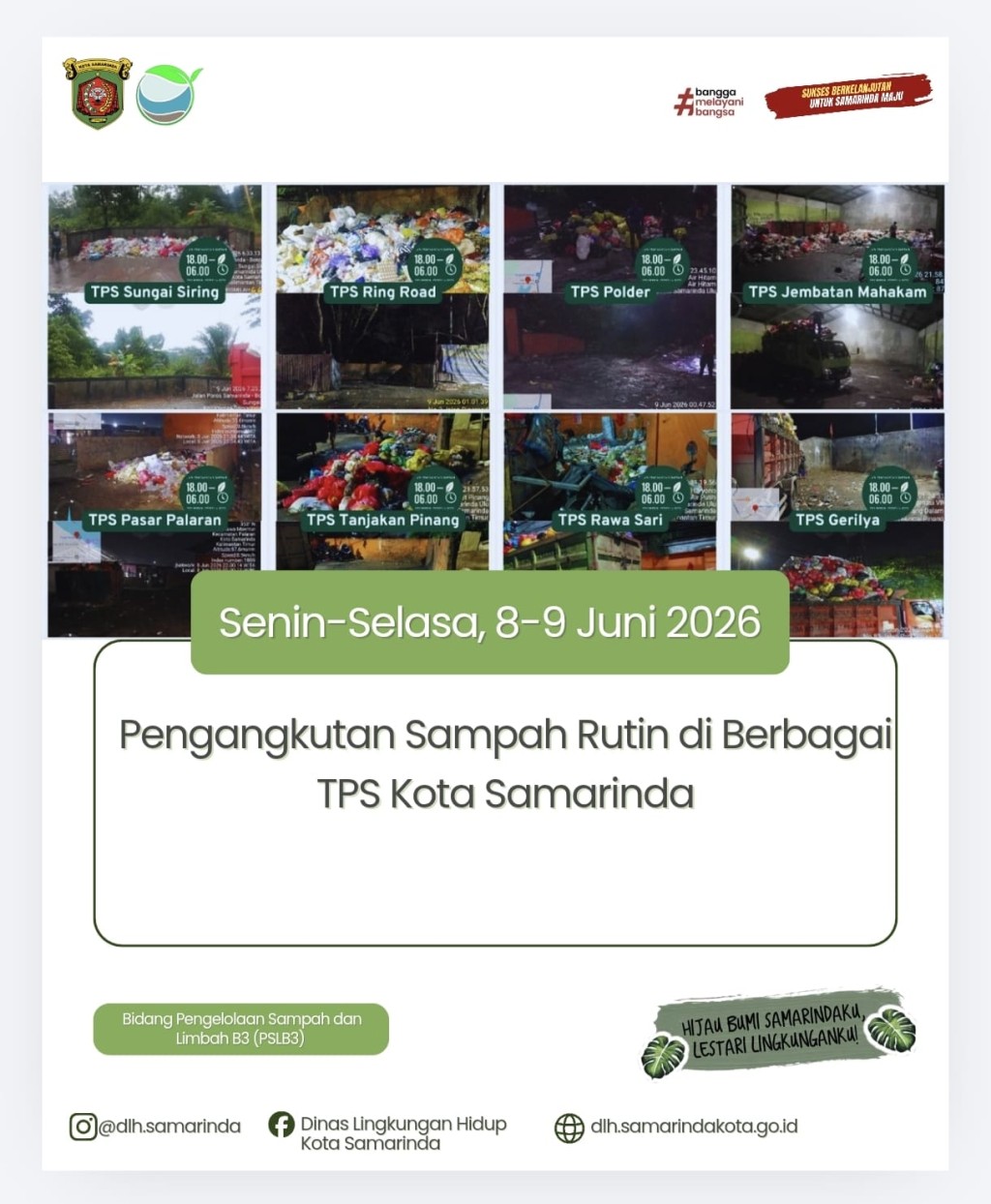 Kegiatan pengangkutan dan penanganan sampah di Berbagai TPS Kota Samarinda.