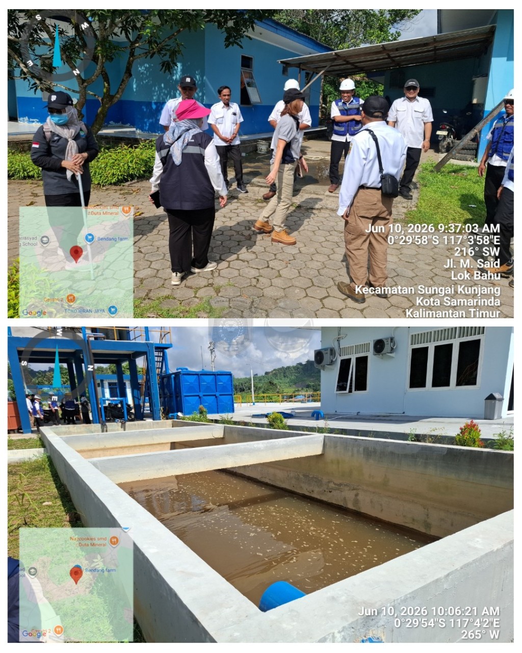 Verifikasi lapangan IPA Bendang, Jl. M. Said, Kelurahan Lok Bahu, Kecamatan Sungai Kunjang