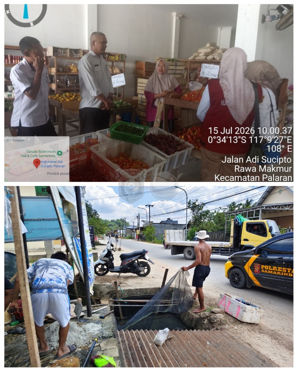 Verifikasi lapangan pengaduan pembuangan limbah kegiatan usaha ke drainase.