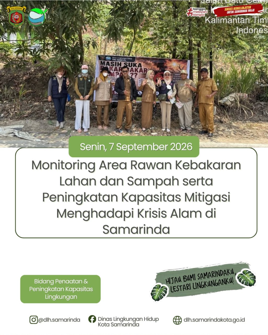 Pemasangan spanduk larangan pembakaran sampah dalam rangka pencegahan kebakaran