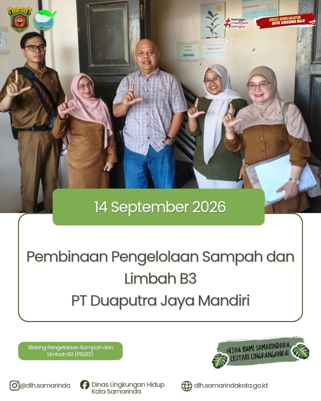 DLH Samarinda Lakukan Pembinaan Pengelolaan Sampah dan Limbah B3 di PT Duaputra Jaya Mandiri