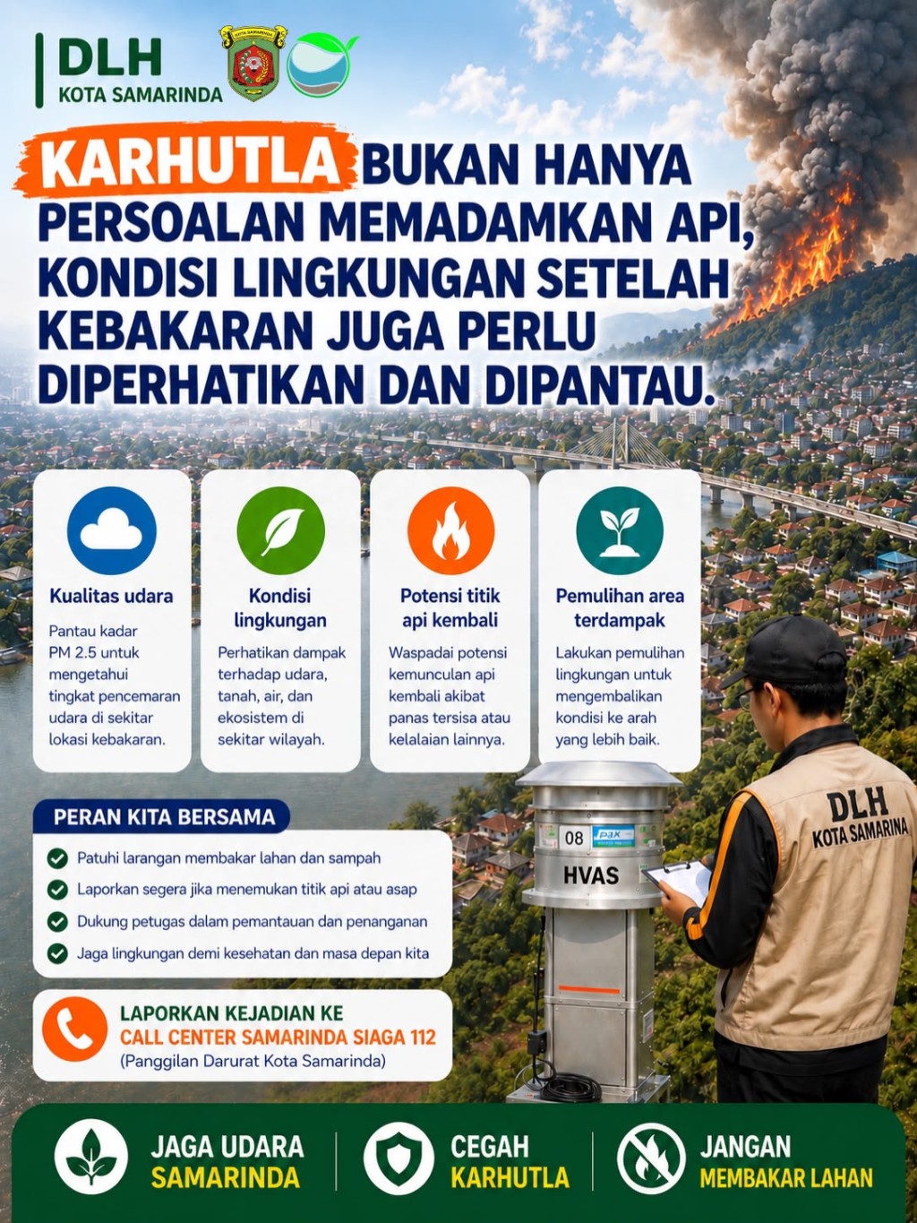 Pembagian Masker Antisipasi Dampak Karhutla oleh DLH Kota Samarinda