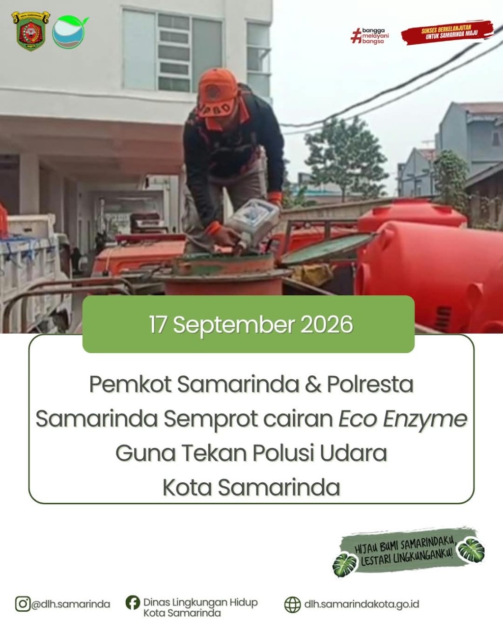 Pemkot Samarinda & Polresta Samarinda Semprot Eco Enzyme Guna Tekan Polusi Udara