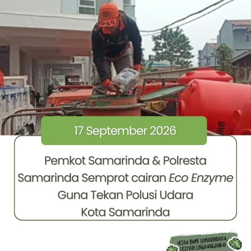 Pemkot Samarinda & Polresta Samarinda Semprot Eco Enzyme Guna Tekan Polusi Udara