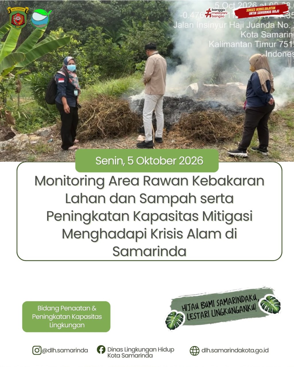 Monitoring dan tindakan penanganan pembakaran sampah pada HANUM MART JL. Ir. H. Juanda